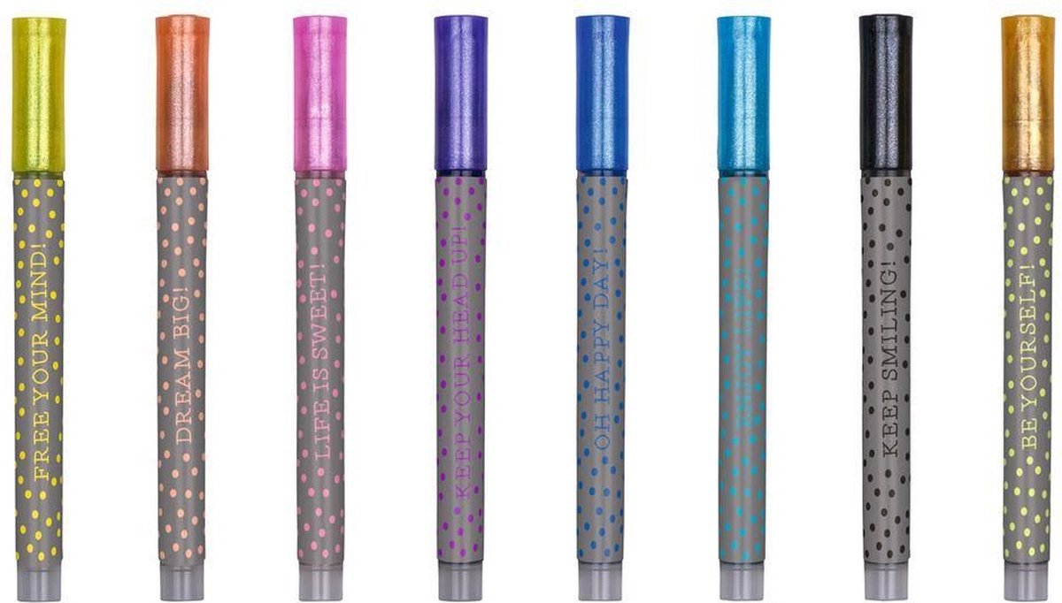 Moses Viltmarkers Flowers & Friends Junior 13,5 Cm Zilver 8 Stuks