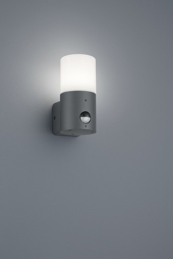 Trio Leuchten Buitenwandlamp Cavado 211060142, aluminium gegoten antraciet, helder kunststof, exclusieve lamp 1x E27