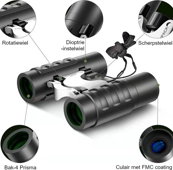 K&F Concept 8x21 Compact Binoculars Kids Adults, BAK4 Prism FMC