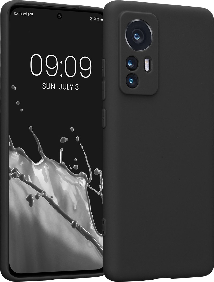 kwmobile telefoonhoesje geschikt voor Xiaomi 12 / 12X - Hoesje voor smartphone - Precisie camera uitsnede - In mat zwart