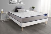 Complete boxspring met matras tweepersoons- Actisom Actimemo form wit - Traagschuim - 200 x 200 cm