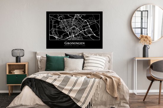 Affiche Groningue - Plan d'étage - Carte - Plan de la ville - 120x90 cm