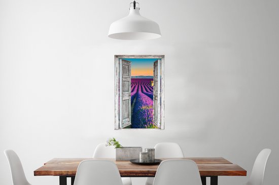 Affiche Lavande - Été - Vue à travers - Fleurs - 60x90 cm