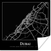 Poster Stadskaart - Dubai - Kaart - Plattegrond - 50x50 cm