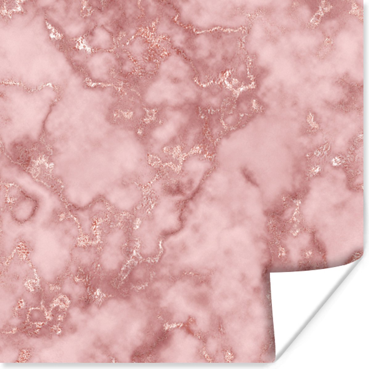 Poster Rose gold - Glitter - Marmer - Agaat - 30x30 cm