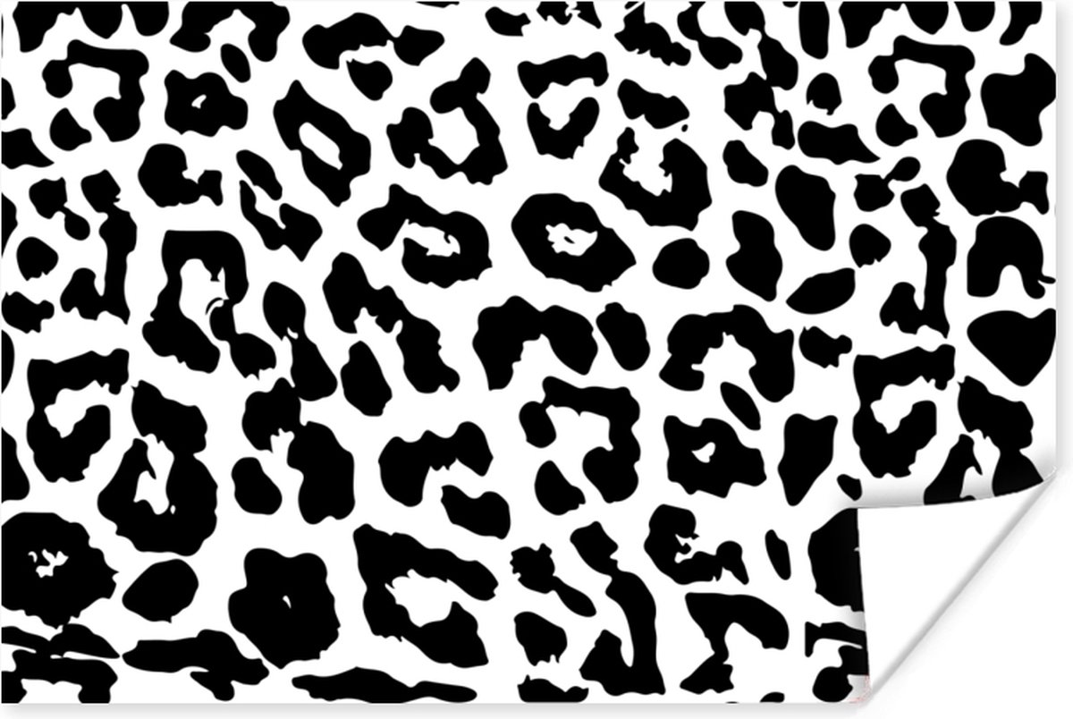 Poster Design - Dierenprint - Zwart - Wit - 90x60 cm
