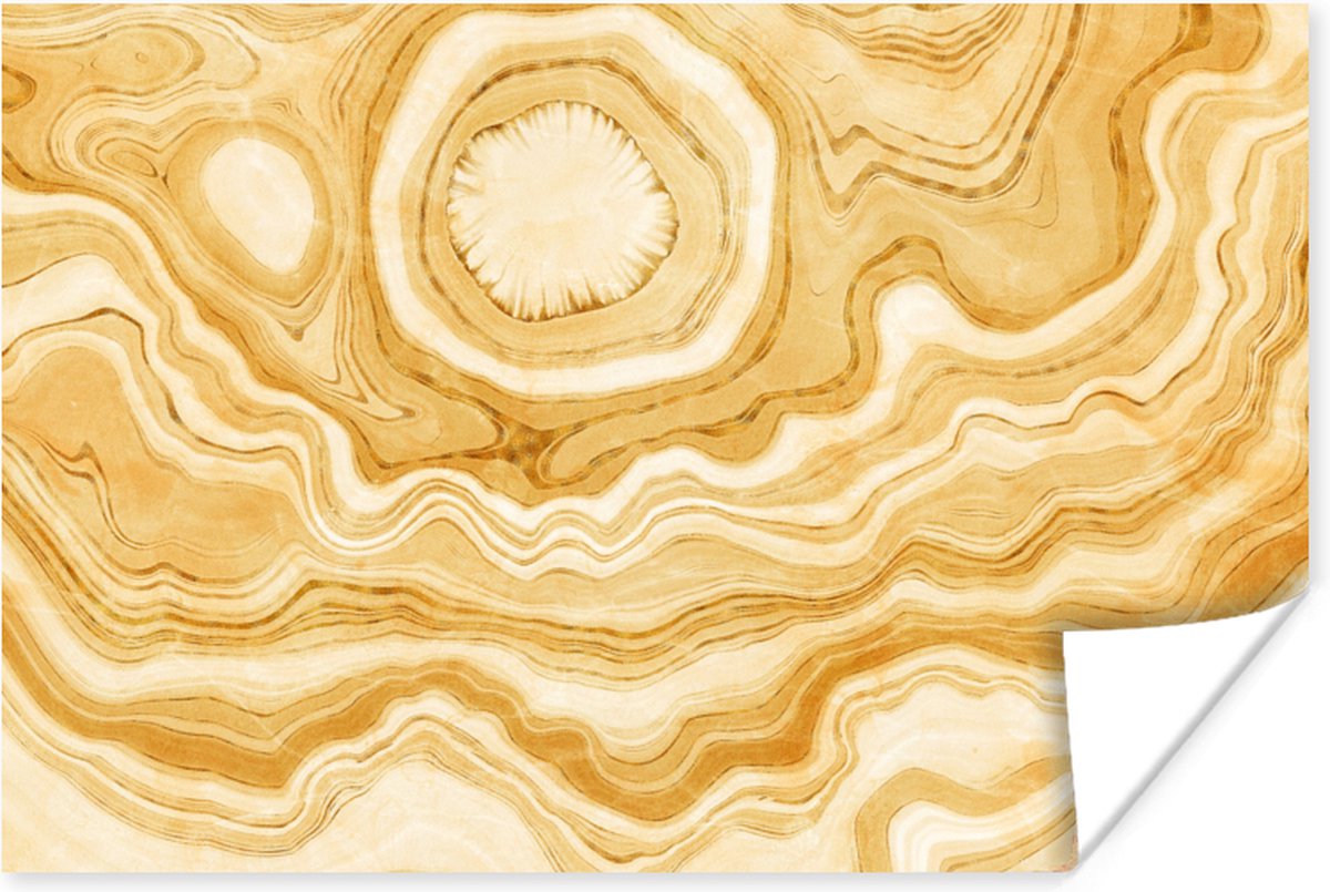 Poster Agaat - Edelstenen - Gold - 120x80 cm
