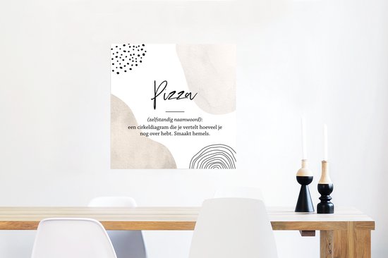 Poster Pizza - Dictionnaire - Proverbes - Citations - Définition de la Pizza - 50x50 cm