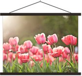 Porte-affiche avec affiche - Affiche scolaire - Tulipes - Soleil - Printemps - 60x45 cm - Lattes noires