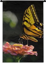 Wandkleed - Wanddoek - Vlinder - Botanisch - Bloem - 120x180 cm - Wandtapijt