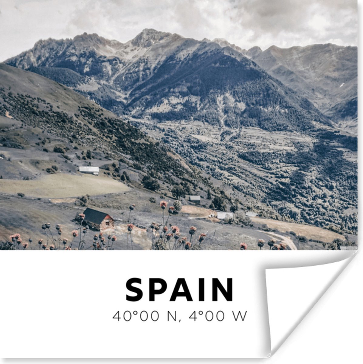 Poster Spanje - Bergen - Natuur - 75x75 cm