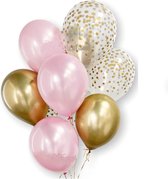 Huwelijk / Bruiloft - Geboorte - Verjaardag ballonnen | Rose - Goud - Transparant / Polkadot Dots | Baby Shower - Kraamfeest - Fotoshoot - Wedding - Birthday - Party - Feest - Huwelijk | Decoratie | DH collection