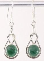 Zilveren oorbellen met jade