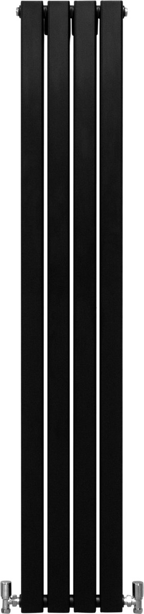 Design Radiator Sierradiator Verwarming - Mat Zwart - 1600 mm x 280 mm - Inclusief Schoonmaakborstel + Bevestigingsset - Plat Verticaal