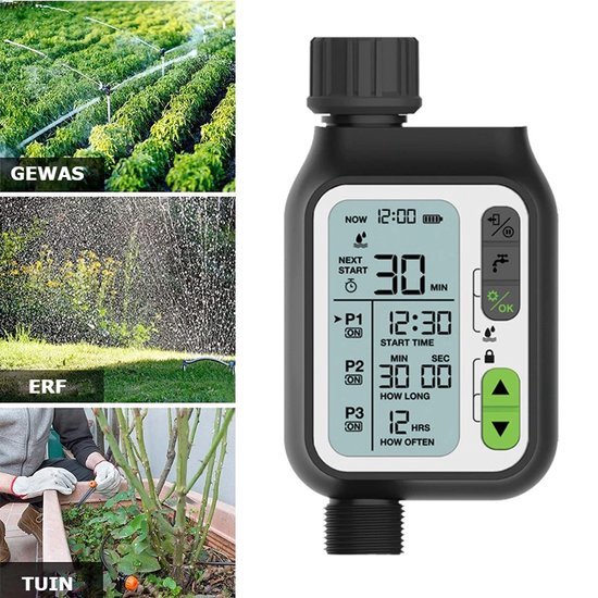 Kazeila Water Timer Irrigation System,2 Outlets Water Sprinkler Timer