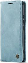 Casemania Hoesje Geschikt voor Oppo Reno 8 Lite Aqua Blue - Portemonnee Book Case