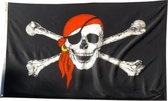 *** Grote Piraten Vlag 150x90cm - Piraat - Doodshoofd  - van Heble® ***