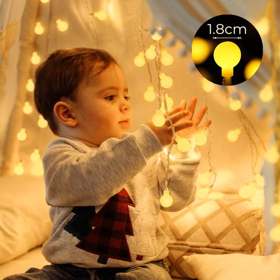 Soothe Lichtsnoer Buiten en Binnen – 10 Meter LED – Lichtslinger – Fairy Lights – Lampjes Slinger – Waterdicht – Op Batterijen - ⌀1.8cm