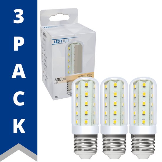 ProLong LED Buislamp T30 - Grote E27 fitting - 4W Vervangt 40W - CRI97 - 3 lampen