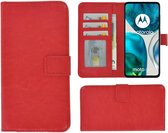 Etui Motorola Moto G52 - Bookcase - Etui Portefeuille en Cuir PU Housse Rouge