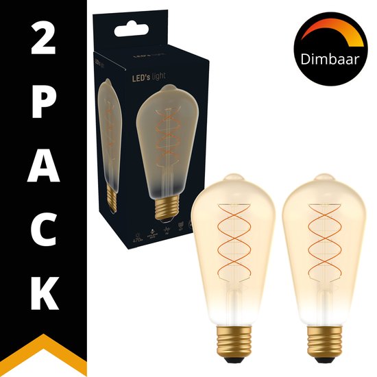 DecoDim LED ST64 Edison Amber - Dimbaar - Extra warm wit - 5W - lampen