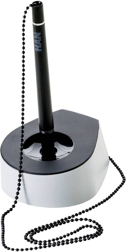 Porte-Stylo HAN Salsa 1770-39 Avec Chaîne Métal Robuste – Élégant Et Pratique Pour Bureau Organisé, Noir/Gris Foncé
