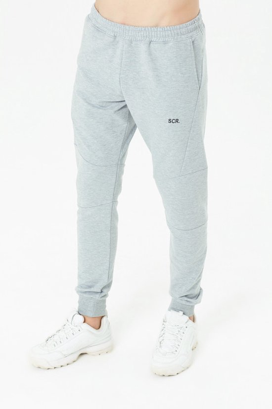 SCR. Baro Joggingbroek Heren - Stijlvolle Sportbroek - Diepe zak - Tapered fit- Grijs - Maat S