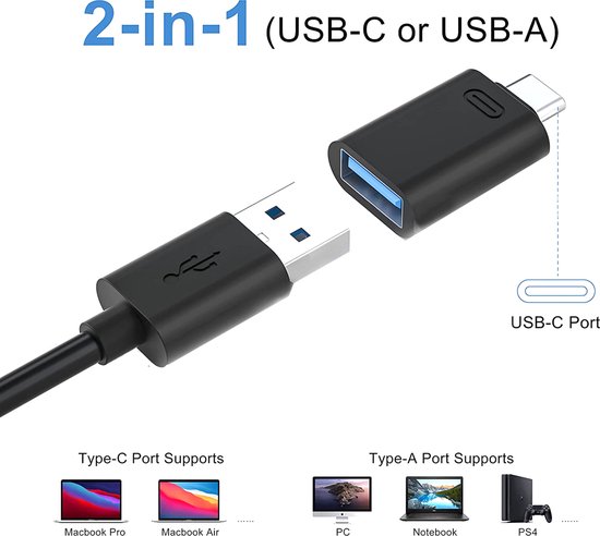Sounix USB 3.0 Hub - USB C Hub - USB Splitter - Kabel van 30cm - Aluminium - Zwart - UAH43000 - Sounix