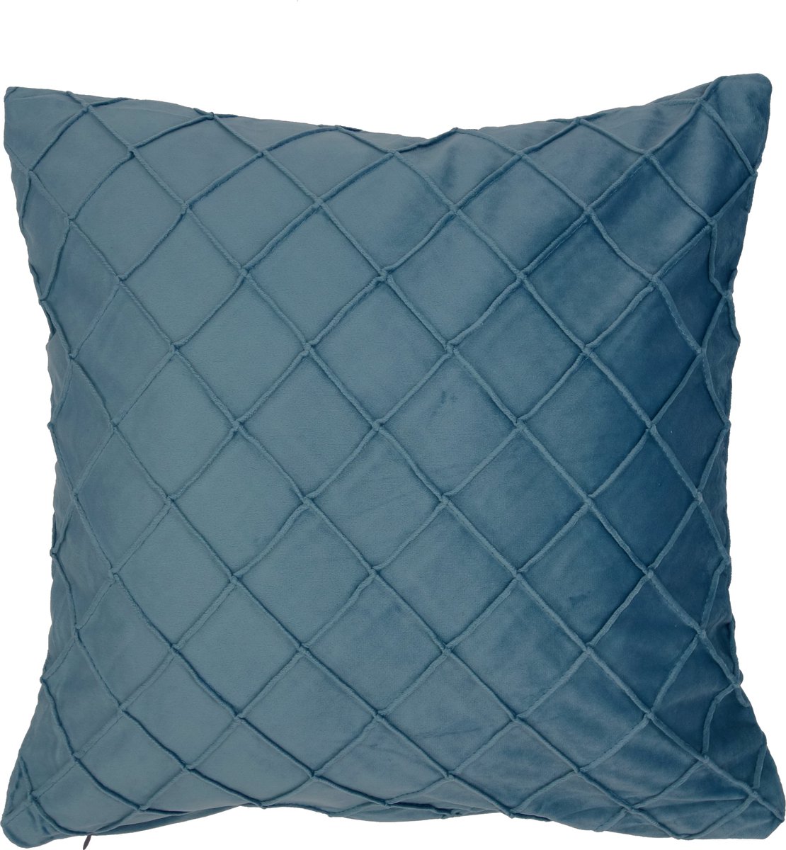 Fluwelen kussenhoes | Ruit structuur | Velvet | Fluweel | Aqua | 44 x 44 cm | 100% polyester