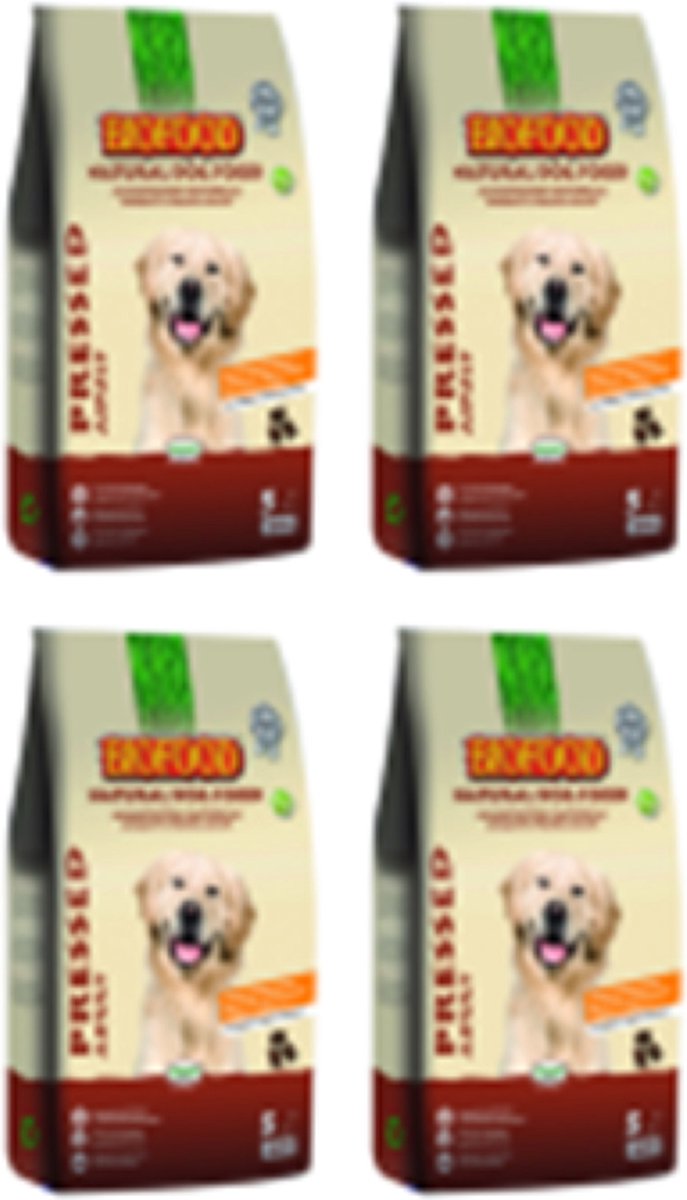 4x Biofood Vleesbrok Geperst Adult - Hondenvoer - 5kg