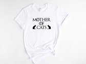 Lykke Mother of Cats T-shirt| Kattenliefhebber| Cat mom t-shirt| Maat XXL