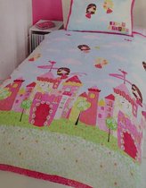 Dekbedovertrek Prinsessen en Feeën - The Princess is Sleeping - Pastel kleuren - eenpersoons met 1 kussensloop