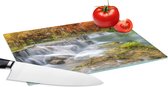 Glazen Snijplank - 28x20 - Herfst - Waterval - Natuur - Bomen - Snijplanken Glas
