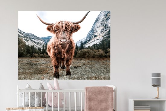 Stickers muraux - Highlander écossais - Berg - Animaux - 120x90 cm - Film Adhésif