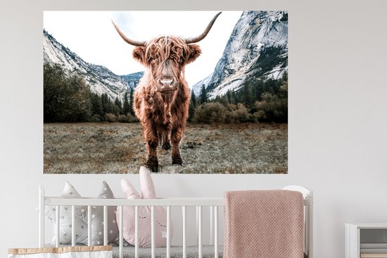 Stickers muraux - Highlander écossais - Berg - Animaux - 120x80 cm - Film Adhésif