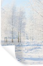 Muurstickers - Sticker Folie - Sneeuw - Bomen - Winter - 20x30 cm - Plakfolie - Muurstickers Kinderkamer - Zelfklevend Behang - Zelfklevend behangpapier - Stickerfolie