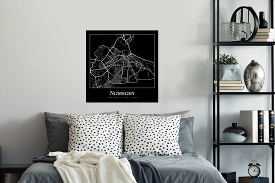 Stickers muraux - Carte - Nimègue - Plan de la ville - Carte - 80x80 cm - Feuille adhésive