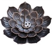 DW4Trading Porte-encens Rétro Feuilles de Lotus - 6 Trous - Bâton / Cône - Bouddhisme - 10 cm