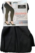 Legging Zwart - Grote maat legging - Hoge taille - 100% katoen - 5XL/6XL