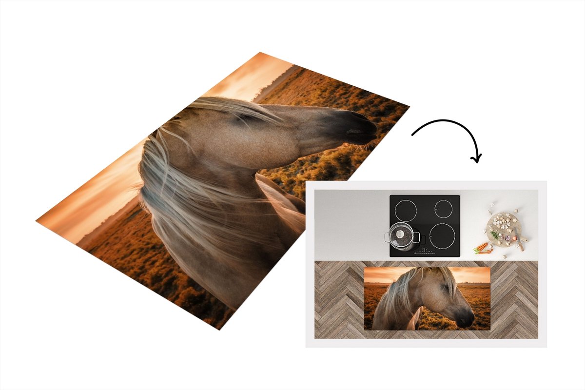 Keukenloper - Loper keuken - Paard - Dieren - Portret - 120x60 cm - Keukenloper vinyl