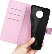 Mobigear Telefoonhoesje geschikt voor Nokia G50 Hoesje | Mobigear Classic Bookcase Portemonnee | Pasjeshouder voor 3 Pasjes | Telefoonhoesje voor Pinpas / OV Kaart / Rijbewijs - Roze