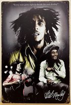 Bob Marley old look collage Reclamebord van metaal METALEN-WANDBORD - MUURPLAAT - VINTAGE - RETRO - HORECA- BORD-WANDDECORATIE -TEKSTBORD - DECORATIEBORD - RECLAMEPLAAT - WANDPLAAT - NOSTALGIE -CAFE- BAR -MANCAVE- KROEG- MAN CAVE