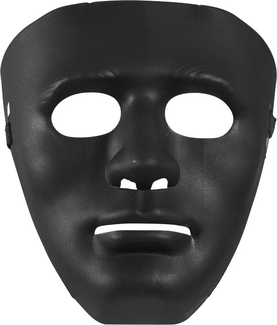 Besmettelijk kop kussen Zwart Masker - Halloween - Carnaval - Anonymous - Verkleedkleding - Boef -  Mat Zwart | bol.com