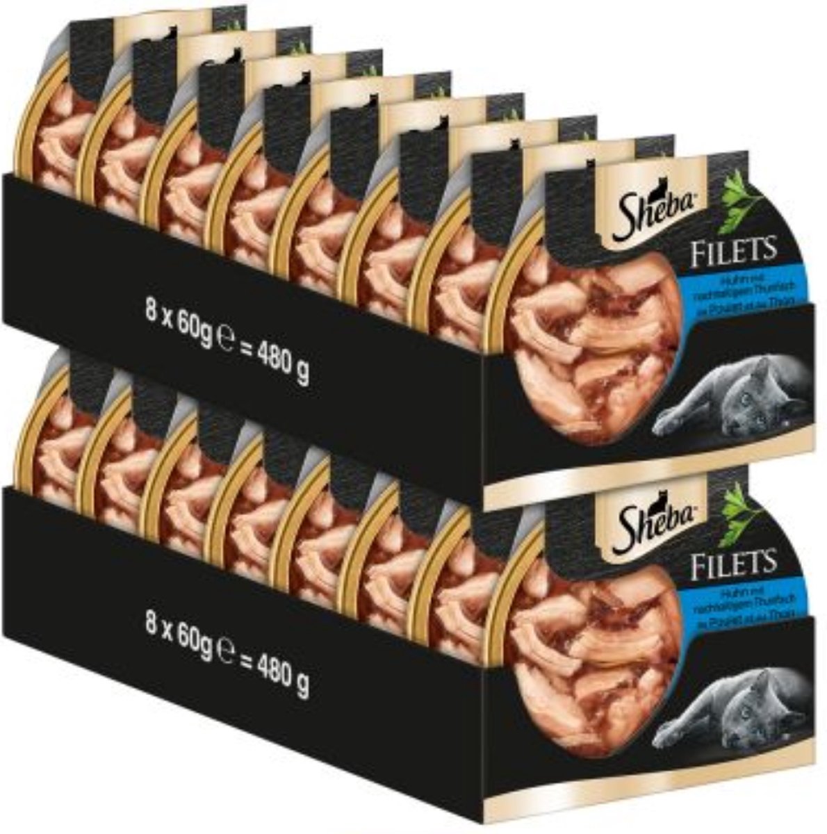 Sheba Sheba - Filets - Stukjes Kip & Tonijn in Saus - 16x60gr