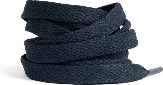 Foto: Gbg sneaker veters 180cm marine blauw navy blue schoenveters laces platte veter