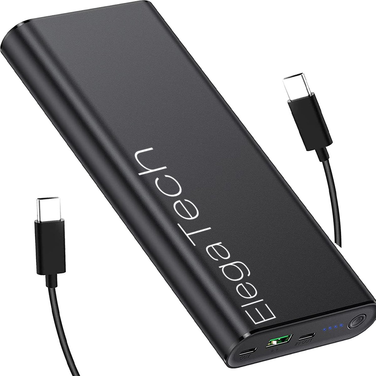 ElegaTech 26.800 mAH 100W USB C Laptop Powerbank - Quick Charge & Power delivery Reserve Powerbank met 3 aansluitingen