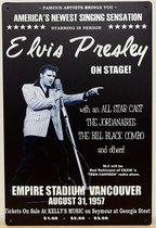 Elvis Presley Live on Stage Reclamebord van metaal METALEN-WANDBORD - MUURPLAAT - VINTAGE - RETRO - HORECA- BORD-WANDDECORATIE -TEKSTBORD - DECORATIEBORD - RECLAMEPLAAT - WANDPLAAT - NOSTALGIE -CAFE- BAR -MANCAVE- KROEG- MAN CAVE