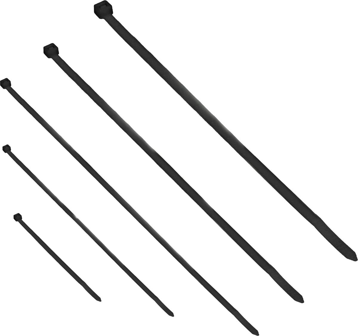 Orno - Kabelbinders set, 100 pcs, zwarte kleur, UV-resistent kan buiten worden gebruikt -De set bevat: 2.5x100mm -20pcs., 2.5x 200mm - 20pcs., 3.6x300mm - 20pcs., 4.8x300mm - 20pcs., 7.5x300mm - 20pcs.