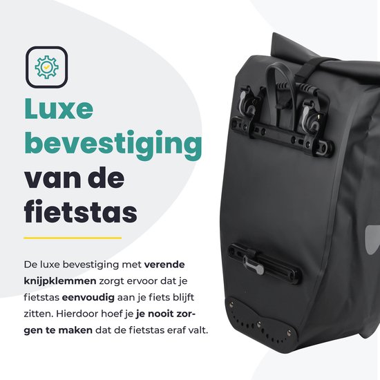 Voltano Luxe Fietstas 28L - Enkele Pakaftas - Zwart - 100% Waterdicht van Voltano — afbeelding 2