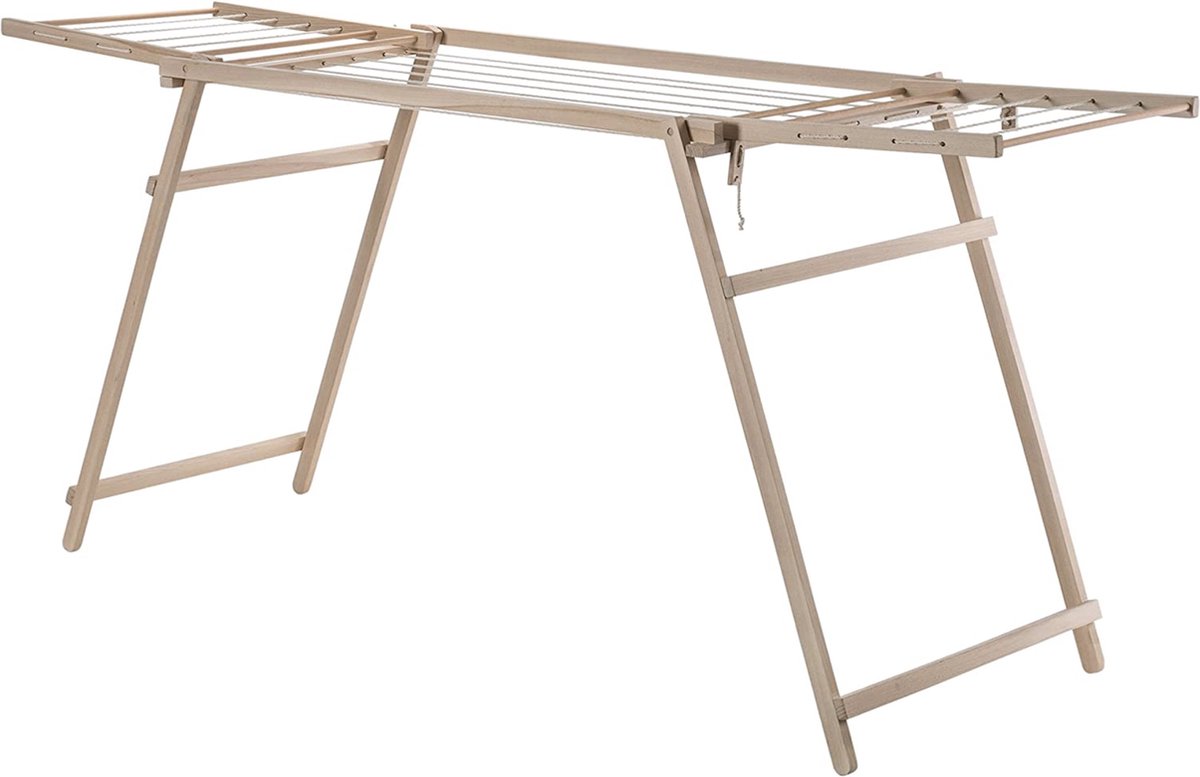 KADAX Étendoir à linge en bois, longueur de séchage de 177 cm, sèche